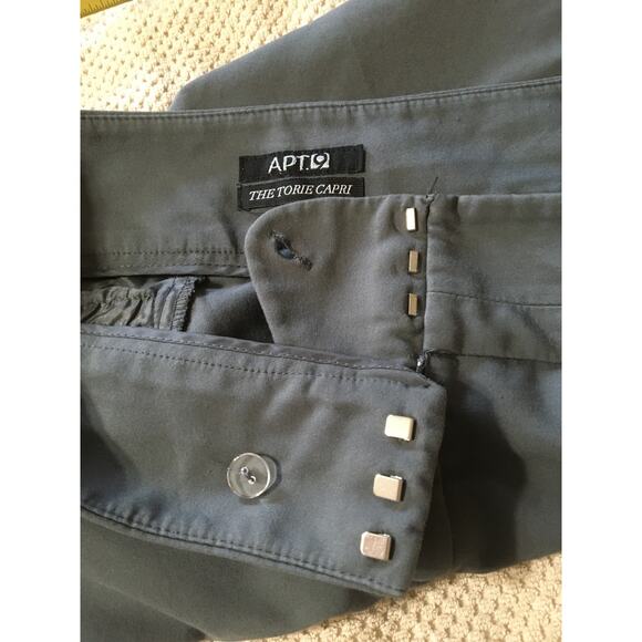 APT. 9 The Tory Capri Size 14 P Women’s Gray Faux Pockets Hook & Zipper Close - Picture 8 of 8
